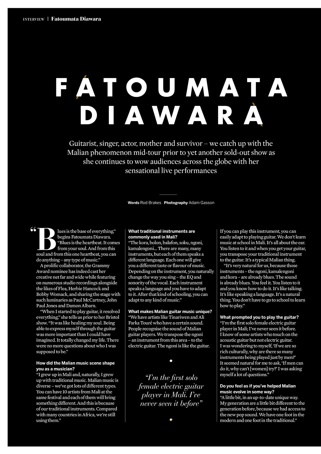 Fatoumata Diawara Guitarist Magazine
